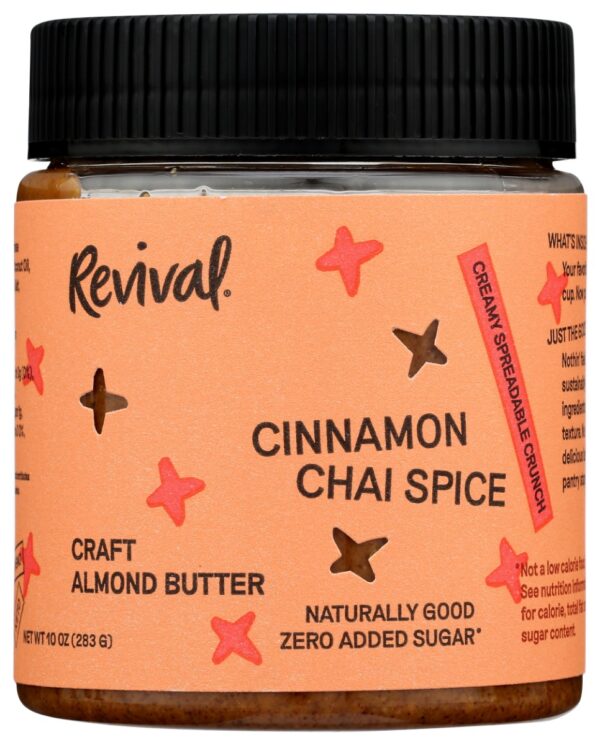 REVIVAL FOOD CO: Cinnamon Chai Spice Almond Butter, 10 oz