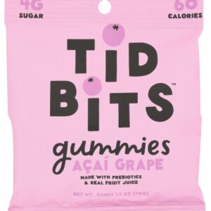 TIDBITS CANDY: Acai Grape Gummies, 1.4 oz