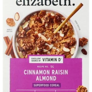 PURELY ELIZABETH: Cinnamon Raisin Almond Superfood Cereal With Vitamin D, 11 oz
