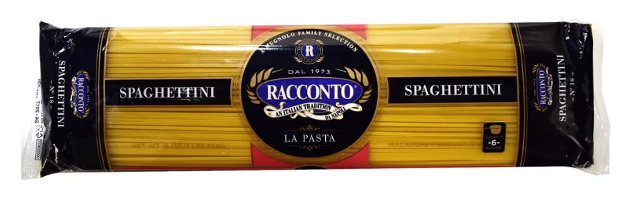 RACCONTO: Spaghettini Pasta, 16 oz