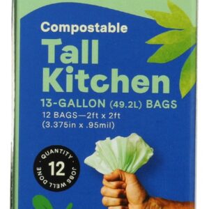 REPURPOSE: Compostable Tall Kitchen Bag 13gallon, 12 ea