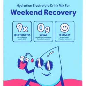 WATERBOY: Strawberry Lemonade Hydration Weekend Recovery 8Pkt, 1.84 oz
