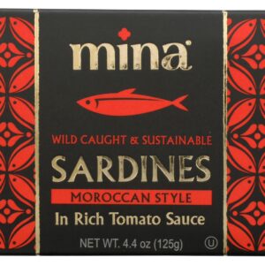 MINA: Sardines Moroccan Style In Rich Tomato Sauce, 4.4 oz
