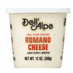 DELL ALPE: Grated Romano Cheese, 12 oz