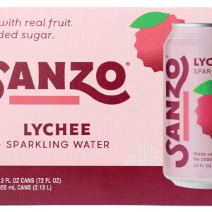 SANZO: Lychee Sparkling Water 6Pk, 72 fl oz