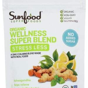 SUNFOOD SUPERFOODS: Wellness Super Blend Stress Less Organic, 8 oz