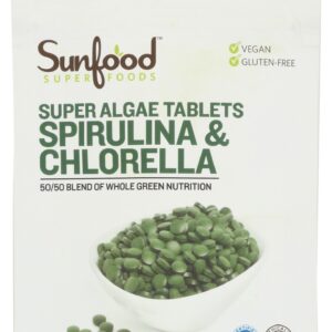 SUNFOOD SUPERFOODS: Spirulina Chlorella Tablets, 2 oz