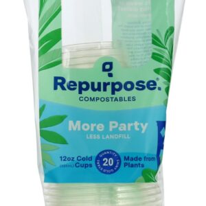 REPURPOSE: Compostable Cold Cups 12oz, 20 pc