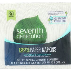 SEVENTH GENERATION: 100 Percent Recycled Paper Napkins 250Ct, 1 ea