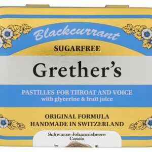 GRETHERS: Sugarfree Blackcurrant Pastilles, 2 oz