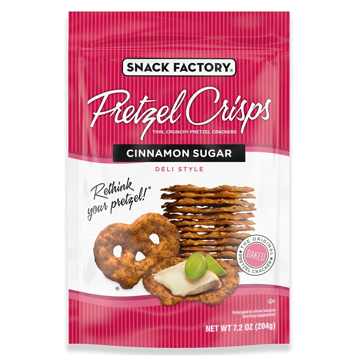 SNACK FACTORY: Cinnamon Sugar Pretzel Crisps, 7.2 oz