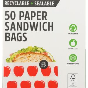 LUNCHSKINS: Recyclable Sandwich Bags Apple, 50 pc