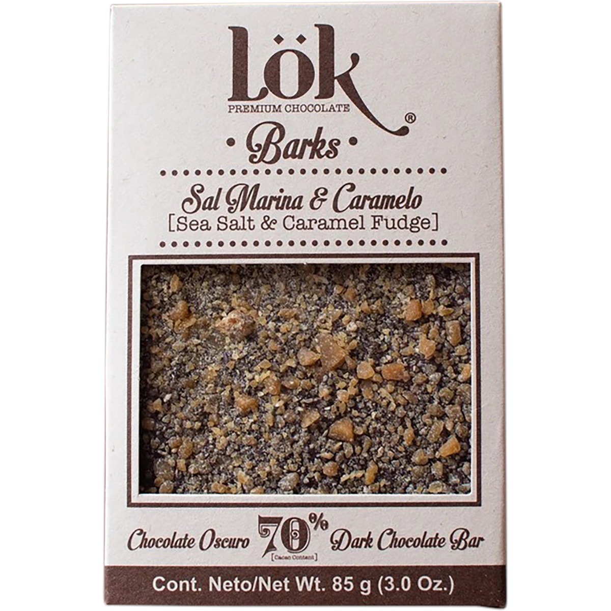 LOK FOODS: Choc Bark Sslt  Crm Fg 70, 3 oz