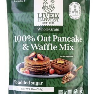 LIVELY HARVEST: Mix Oat Pancake Waffle Whole Grain, 17.99 oz