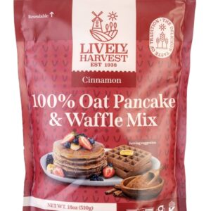 LIVELY HARVEST: Mix Oat Pancake Waffle Cinnamon, 17.99 oz