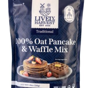 LIVELY HARVEST: Mix Oat Pancake Waffle Traditional, 17.99 oz