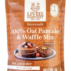 LIVELY HARVEST: Mix Oat Pancake Waffle Buttermilk, 17.99 oz
