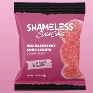 SHAMELESS SNACKS: Gummy Sr Rspbry Scout, 1.8 oz