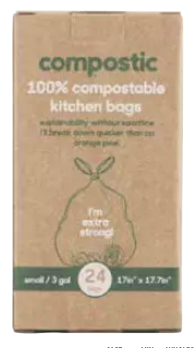 COMPOSTIC: Bags Trash Cmps Ktc 3 Gl, 24 bg