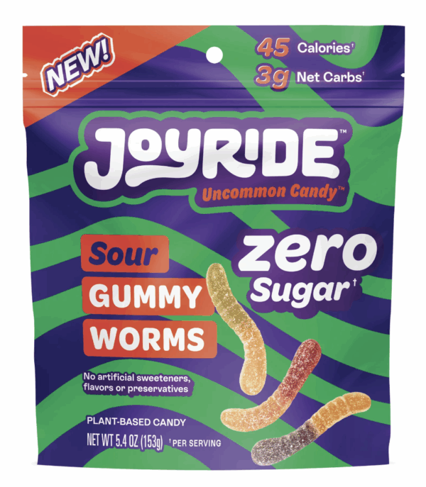JOYRIDE: Gummy Sour Worms Zero, 5.4 OZ