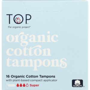 TOP THE ORGANIC: Organic Cotton Tampons Super, 16 ea