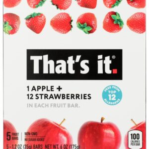 THATS IT: Apple Plus Strawberry Fruit Bars 5Ct, 6 oz