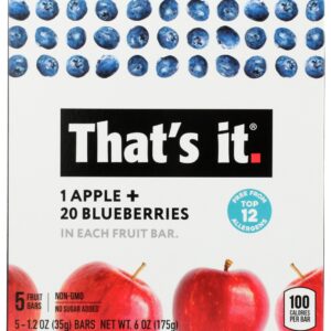 THATS IT: Apple and Blueberry Fruit Bars 5Ct, 6 oz
