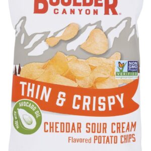 BOULDER CANYON: Avocado Oil Thin and Crispy Cheddar Sour Cream Potato Chips, 6 oz