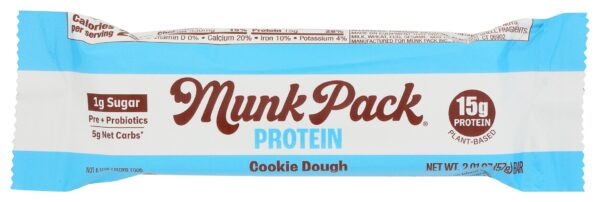 MUNK PACK: Cookie Dough Probiotic Protein Bar, 2.1 oz