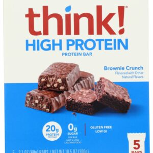 THINK!: High Protein Bar Brownie Crunch 5Pc, 10.5 oz