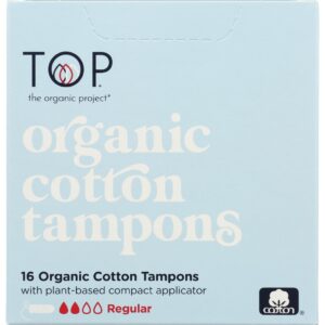 TOP THE ORGANIC: Organic Cotton Tampons Regular, 16 ea