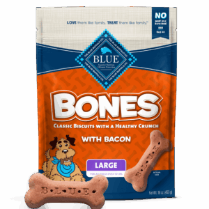 BLUE BUFFALO: Biscuit Lrg Bacon Bones, 16 oz