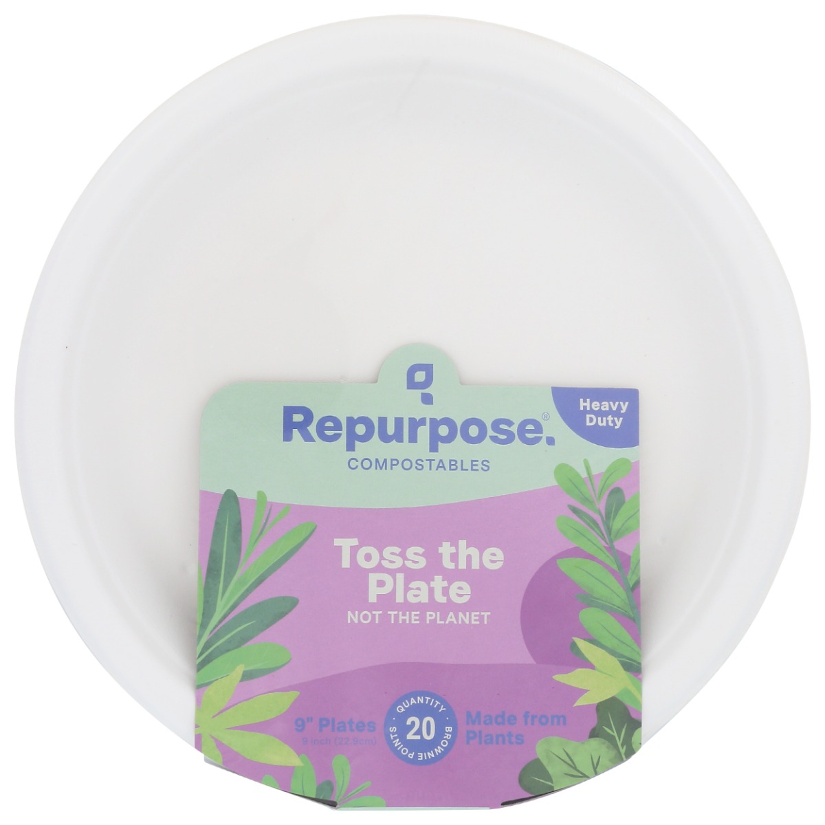 REPURPOSE: Compostable 9 Inch Everyday Plates, 20 pc