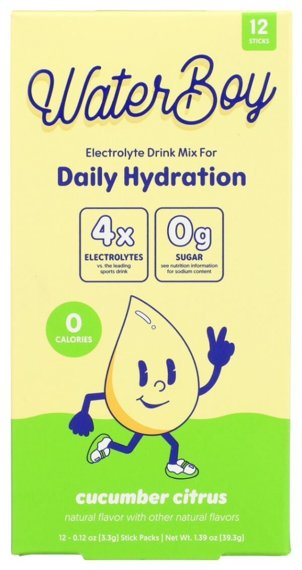 WATERBOY: Cucumber Citrus Daily Hydration 12Pkt, 1.39 oz