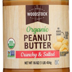WOODSTOCK: Organic Crunchy Peanut Butter Salted, 16 oz
