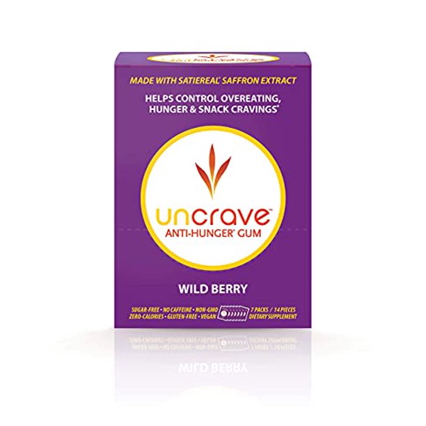 UNCRAVE: Wild Berry Anti Hunger Gum 7Pack, 14 pc
