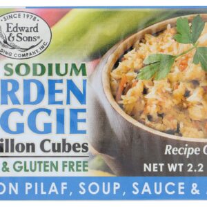 EDWARD & SONS: Low Sodium Garden Veggie Bouillon Cubes, 2.2 oz