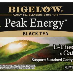 BIGELOW: Peak Energy Plus Extra L Theanine and Caffeine Black Tea 18Bg, 1.39 oz