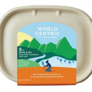 WORLD CENTRIC: 20 Oz Fiber Containers with Lids, 5 ct
