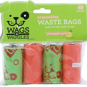 WAGS & WIGGLES: Bags Waste 4 Roll Pack, 4 pc