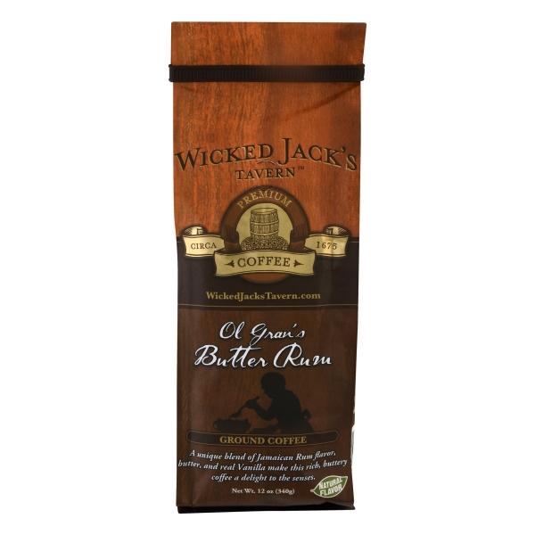 WICKED JACKS: Ol Gran Butter Rum Coffee, 12 oz