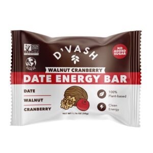 DVASH ORGANICS: Walnut Cranberry Date Energy Bar, 1.76 oz