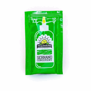 YELLOWBIRD SAUCE: Serrano Condiment Single Serve Packet 200Ct, 12 gm