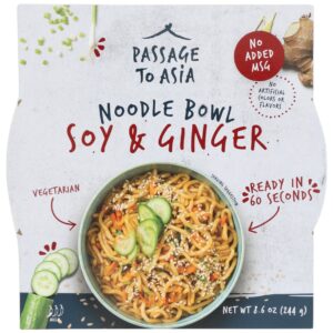 PASSAGE FOODS: Soy and Ginger Noodle Bowl, 8.6 oz