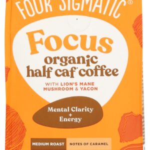 FOUR SIGMATIC: Focus Half Caf Ground Coffee, 10 oz